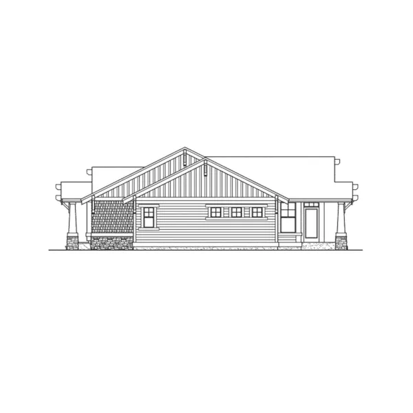 Shingle House Plan Right Elevation - Sedgemore Ranch Home 071D-0218 - Shop House Plans and More