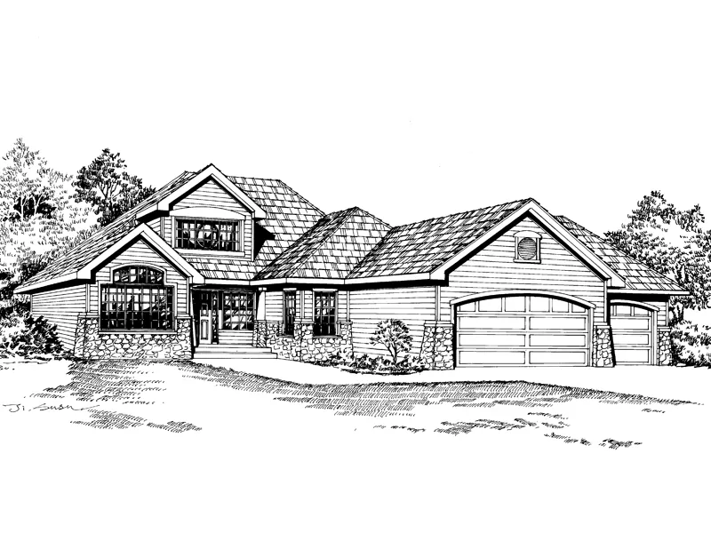 Ranch House Plan Front Image of House - Jade Forest Country Ranch Home 071D-0220 - Search House Plans and More