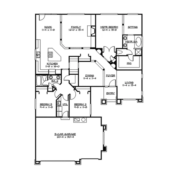 Ranch House Plan First Floor - Painesville Ranch Home 071D-0221 - Shop House Plans and More