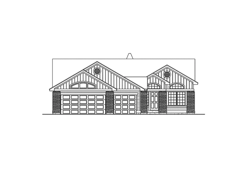 Ranch House Plan Front Elevation - Painesville Ranch Home 071D-0221 - Shop House Plans and More
