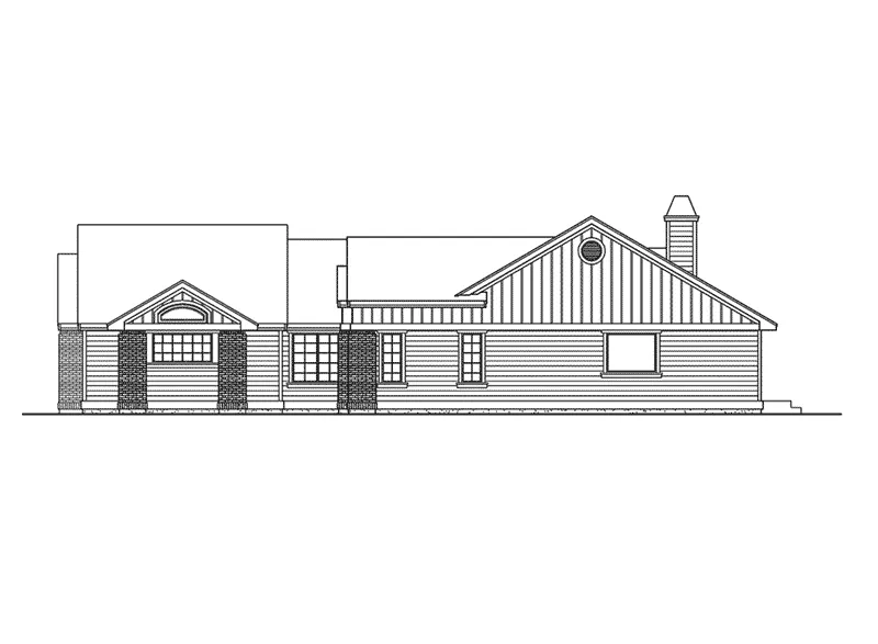 Ranch House Plan Right Elevation - Painesville Ranch Home 071D-0221 - Shop House Plans and More