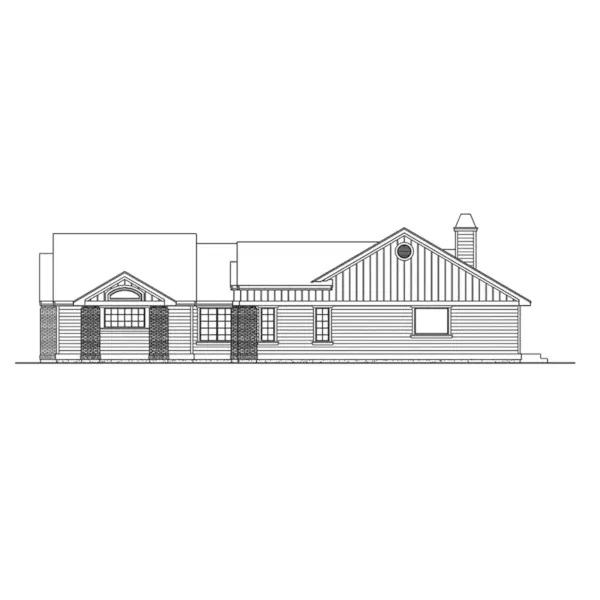 Ranch House Plan Right Elevation - Painesville Ranch Home 071D-0221 - Shop House Plans and More