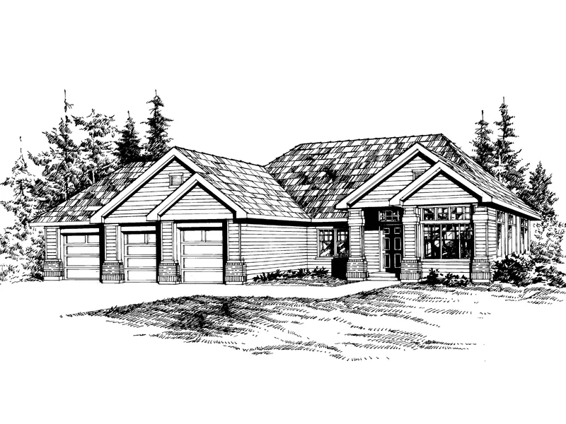 Ranch House Plan Front Image of House - Cameo Great Ranch Home 071D-0222 - Search House Plans and More