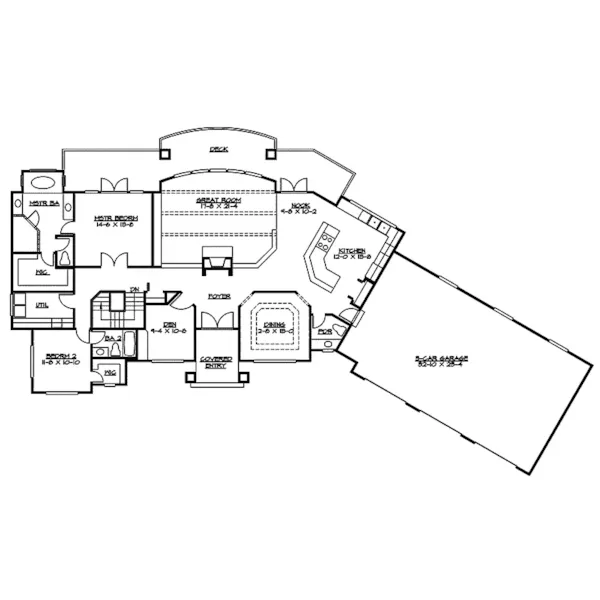 Arts & Crafts House Plan First Floor - Malton Ridge Luxury Home 071D-0223 - Shop House Plans and More