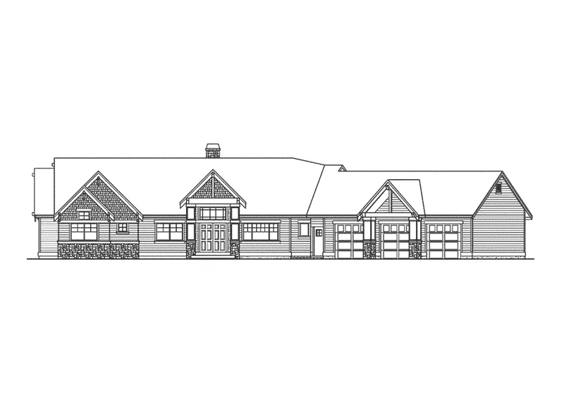 Ranch House Plan Front Elevation - Malton Ridge Luxury Home 071D-0223 - Shop House Plans and More