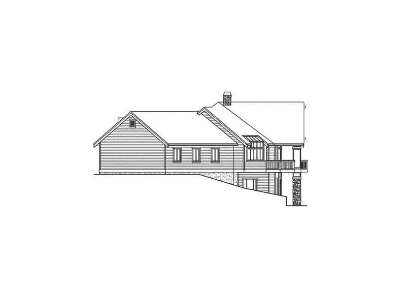 Ranch House Plan Right Elevation - Malton Ridge Luxury Home 071D-0223 - Shop House Plans and More