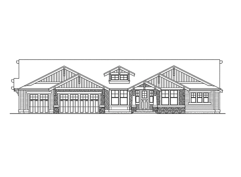 Shingle House Plan Front Elevation - Franklin Place Craftsman Home 071D-0225 - Search House Plans and More