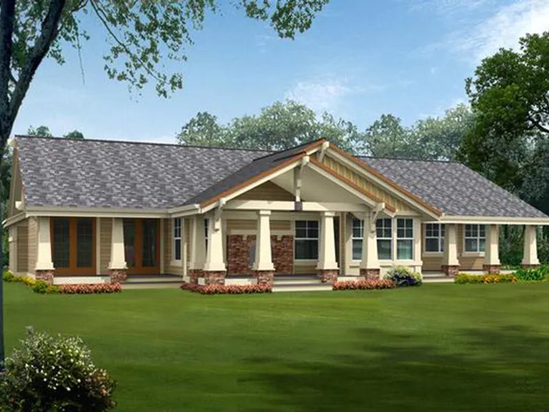 Shingle House Plan Rear Photo 01 - Franklin Place Craftsman Home 071D-0225 - Search House Plans and More