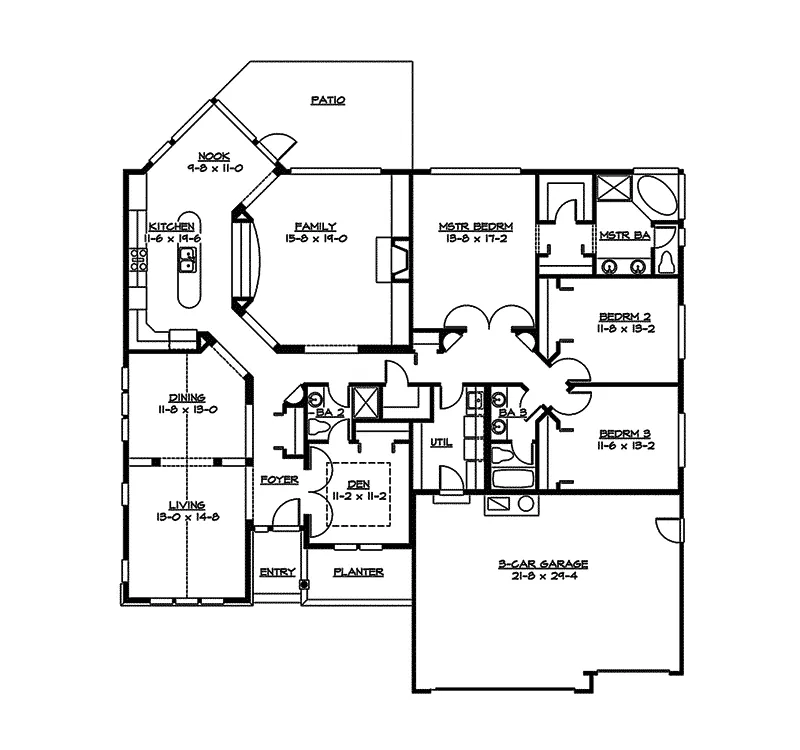 Traditional House Plan First Floor - Gladiola Hill Craftsman Home 071D-0226 - Search House Plans and More
