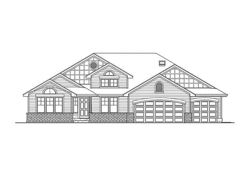 Ranch House Plan Front Elevation - Gladiola Hill Craftsman Home 071D-0226 - Search House Plans and More