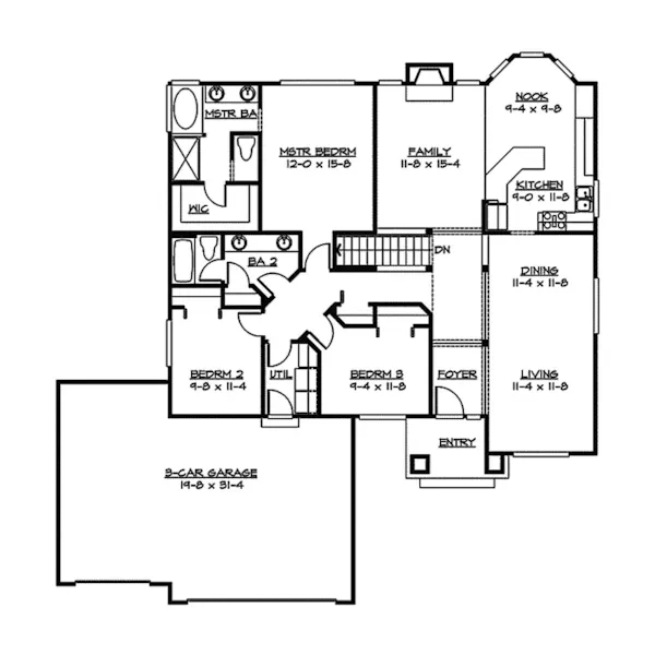 Ranch House Plan First Floor - Weyburn Craftsman Home 071D-0227 - Shop House Plans and More