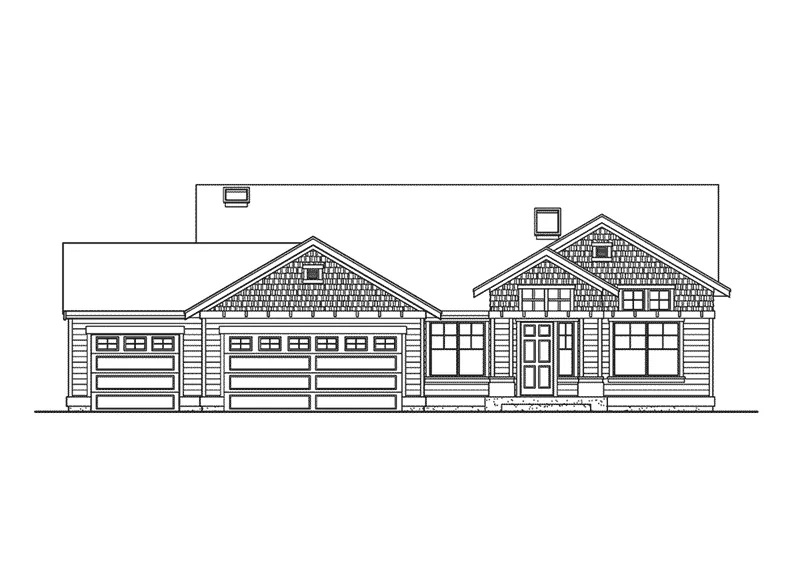 Ranch House Plan Front Elevation - Weyburn Craftsman Home 071D-0227 - Shop House Plans and More