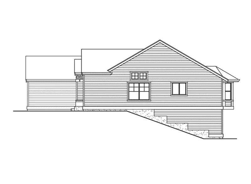 Ranch House Plan Right Elevation - Weyburn Craftsman Home 071D-0227 - Shop House Plans and More