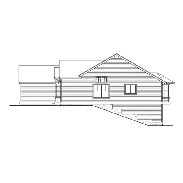 Ranch House Plan Right Elevation - Weyburn Craftsman Home 071D-0227 - Shop House Plans and More