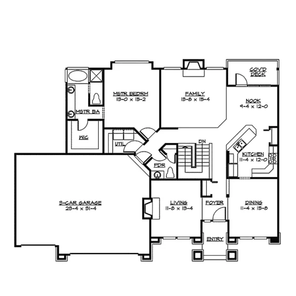 Craftsman House Plan First Floor - Armadale Rustic Home 071D-0228 - Search House Plans and More