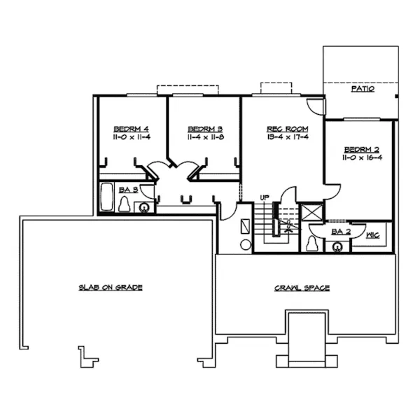 Craftsman House Plan Lower Level Floor - Armadale Rustic Home 071D-0228 - Search House Plans and More