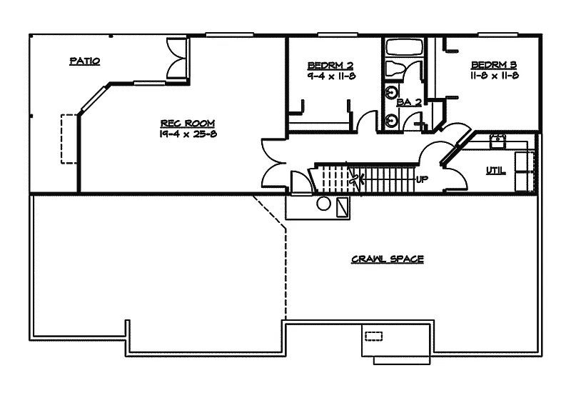 Ranch House Plan Lower Level Floor - Fox Valley Craftsman Ranch Home 071D-0230 - Search House Plans and More