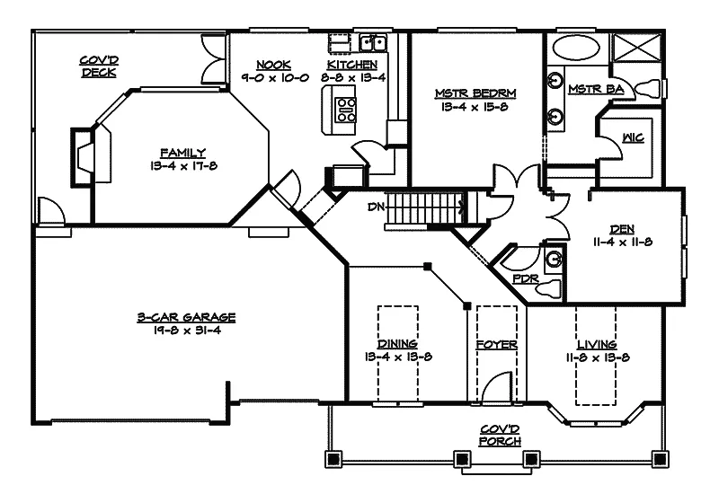 Shingle House Plan First Floor - Hollenbeak Craftsman Home 071D-0231 - Search House Plans and More