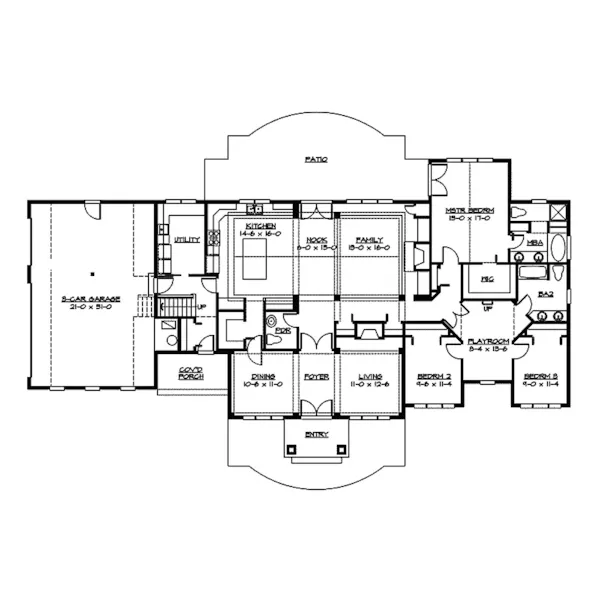 Country House Plan First Floor - Manlyn Craftsman Home 071D-0232 - Shop House Plans and More