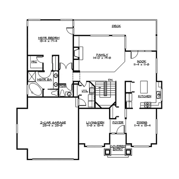 Shingle House Plan First Floor - Mabel Place Luxury Ranch Home 071D-0233 - Shop House Plans and More