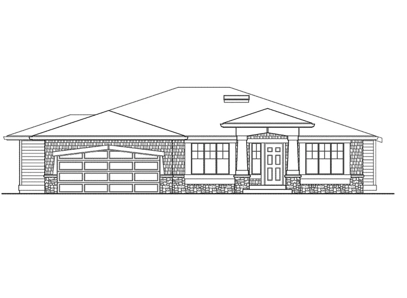Luxury House Plan Front Elevation - Mabel Place Luxury Ranch Home 071D-0233 - Shop House Plans and More