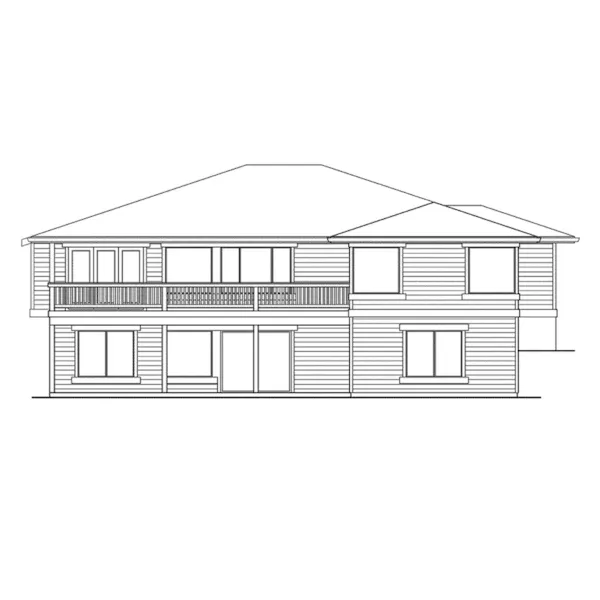 Shingle House Plan Rear Elevation - Mabel Place Luxury Ranch Home 071D-0233 - Shop House Plans and More