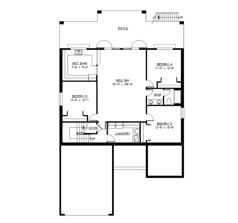 Rustic House Plan Lower Level Floor - Kelvington Craftsman Home 071D-0235 - Search House Plans and More