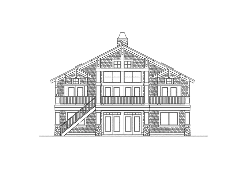 Rustic House Plan Rear Elevation - Kelvington Craftsman Home 071D-0235 - Search House Plans and More