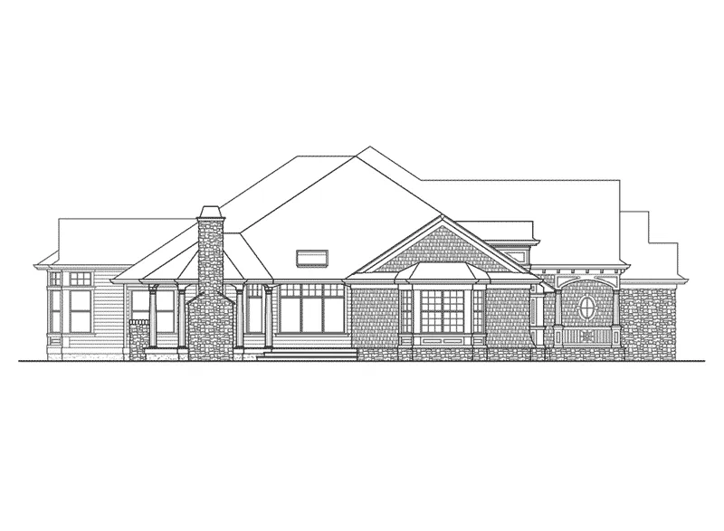 Ranch House Plan Left Elevation - Point Pleasant Craftsman Home 071D-0236 - Shop House Plans and More