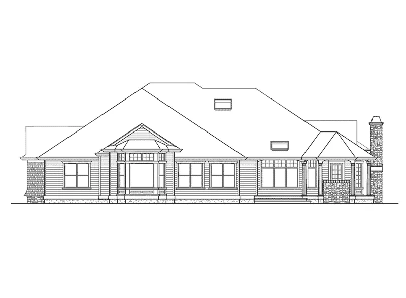 Ranch House Plan Rear Elevation - Point Pleasant Craftsman Home 071D-0236 - Shop House Plans and More