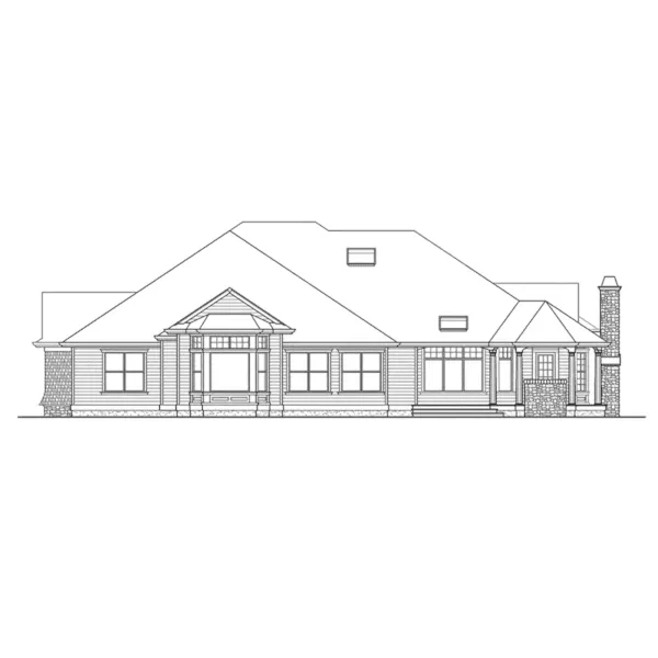 Arts & Crafts House Plan Rear Elevation - Point Pleasant Craftsman Home 071D-0236 - Shop House Plans and More