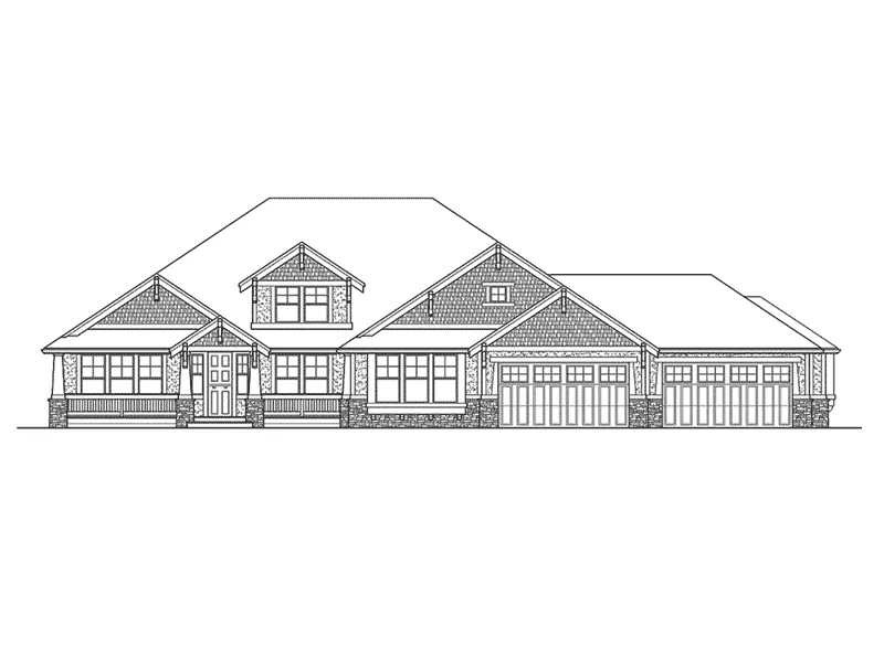 Luxury House Plan Front Elevation - Floral Way Craftsman Home 071D-0237 - Search House Plans and More