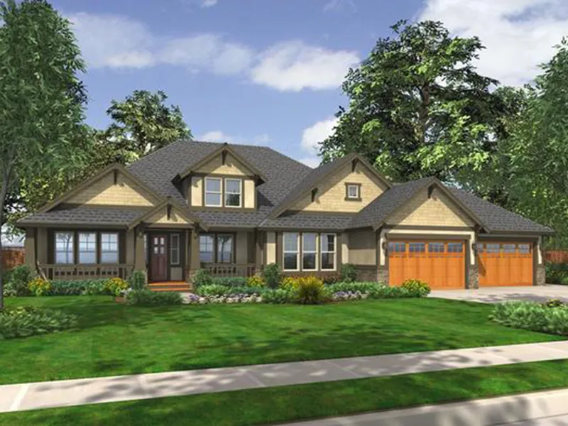 Luxury House Plan Front Image - Floral Way Craftsman Home 071D-0237 - Search House Plans and More