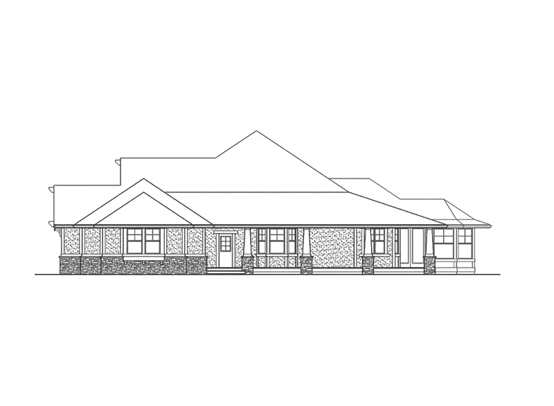 Luxury House Plan Right Elevation - Floral Way Craftsman Home 071D-0237 - Search House Plans and More