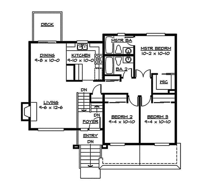 Traditional House Plan Second Floor - Garden Park Split-Level Home 071D-0239 - Search House Plans and More
