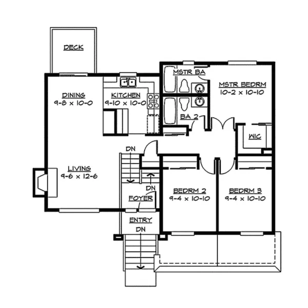 Traditional House Plan Second Floor - Garden Park Split-Level Home 071D-0239 - Search House Plans and More