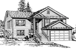 Traditional House Plan Front Image of House - Garden Park Split-Level Home 071D-0239 - Search House Plans and More