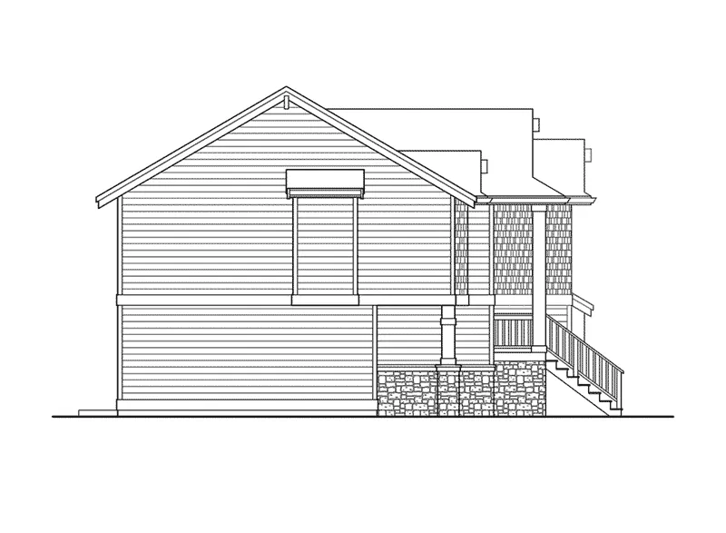 Shingle House Plan Left Elevation - Salem Crest Split-Level Home 071D-0240 - Shop House Plans and More