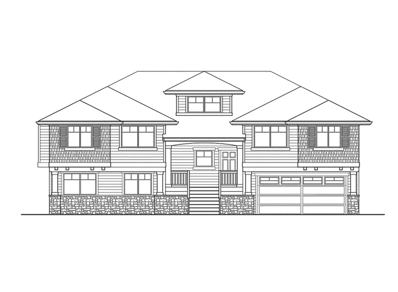 Craftsman House Plan Front Elevation - Gardenville Craftsman Home 071D-0242 - Search House Plans and More