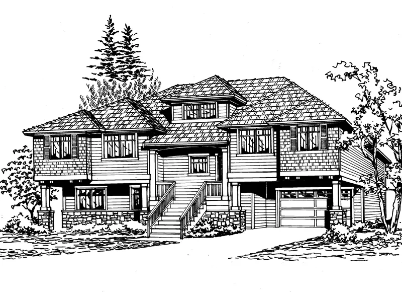 Multi-Level House Design Has Craftsman And Rustic Appeal