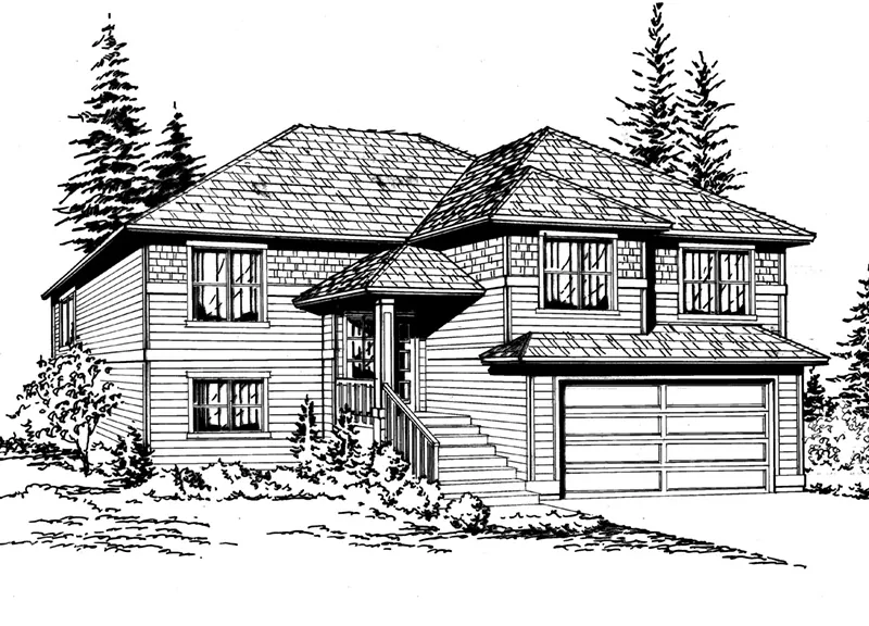 Shingle House Plan Front Image of House - Kendrick Traditional Style Home 071D-0243 - Search House Plans and More