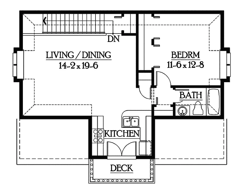 Shingle House Plan Second Floor - Lida Apartment Garage 071D-0246 - Shop House Plans and More