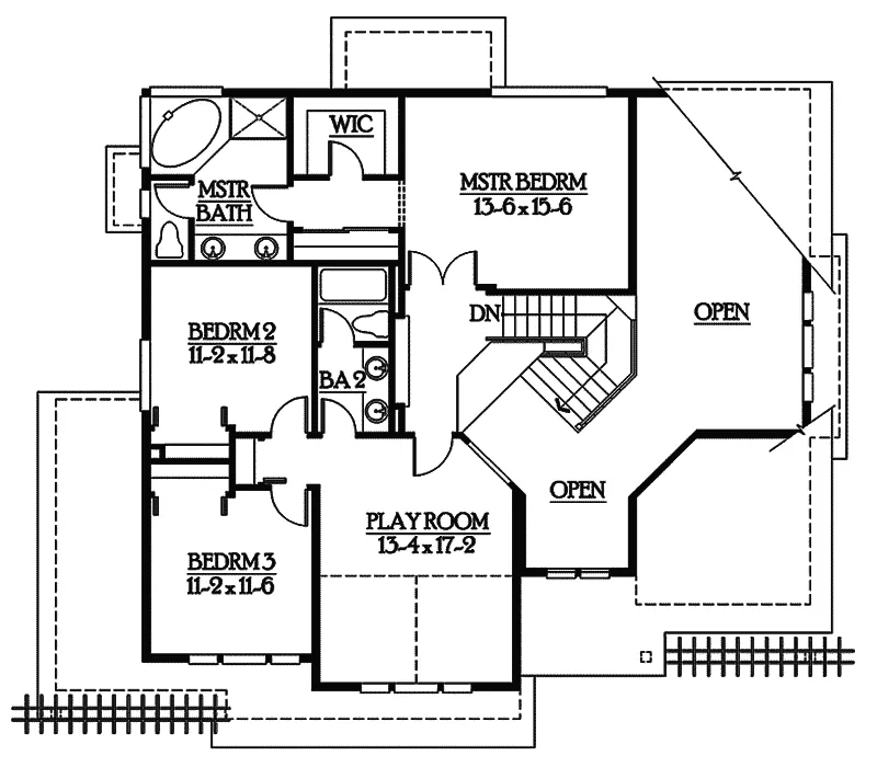 Modern House Plan Second Floor - Echo Hill Bungalow Home 071D-0247 - Search House Plans and More