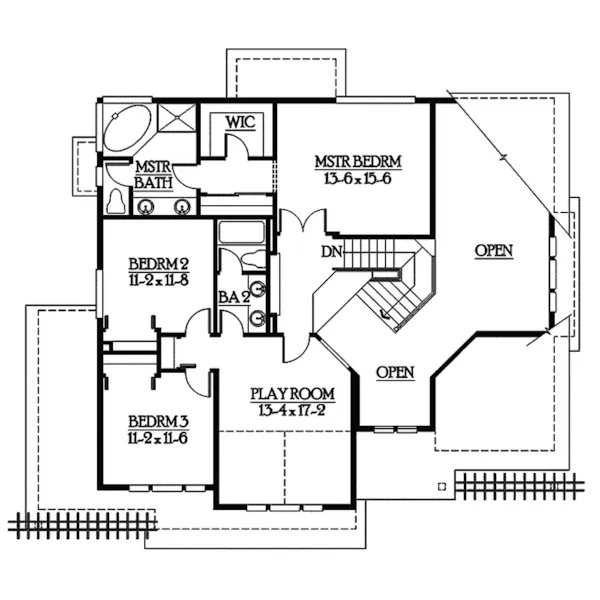 Modern House Plan Second Floor - Echo Hill Bungalow Home 071D-0247 - Search House Plans and More