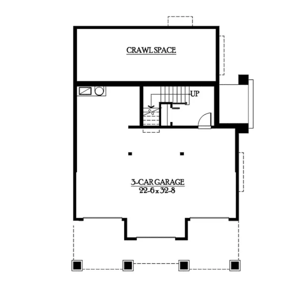 Southern House Plan Lower Level Floor - Lesparre Raised Craftsman Home 071D-0248 - Shop House Plans and More