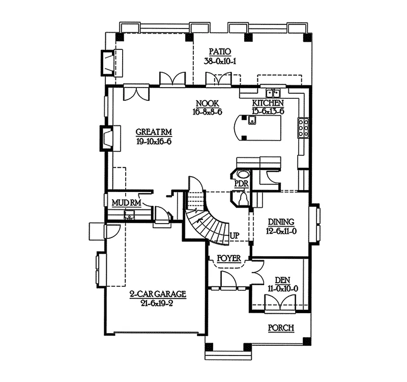 Country House Plan First Floor - Fiddlecreek Ridge Craftsman 071D-0250 - Search House Plans and More