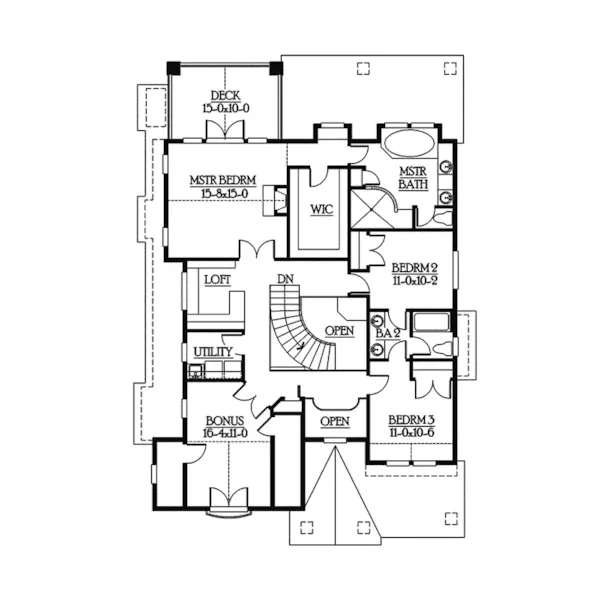 Lake House Plan Second Floor - Fiddlecreek Ridge Craftsman 071D-0250 - Search House Plans and More