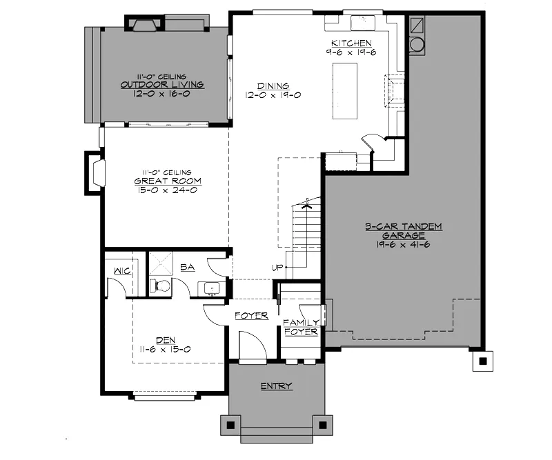 Craftsman House Plan First Floor - Brandon Park Craftsman Home 071D-0251 - Search House Plans and More