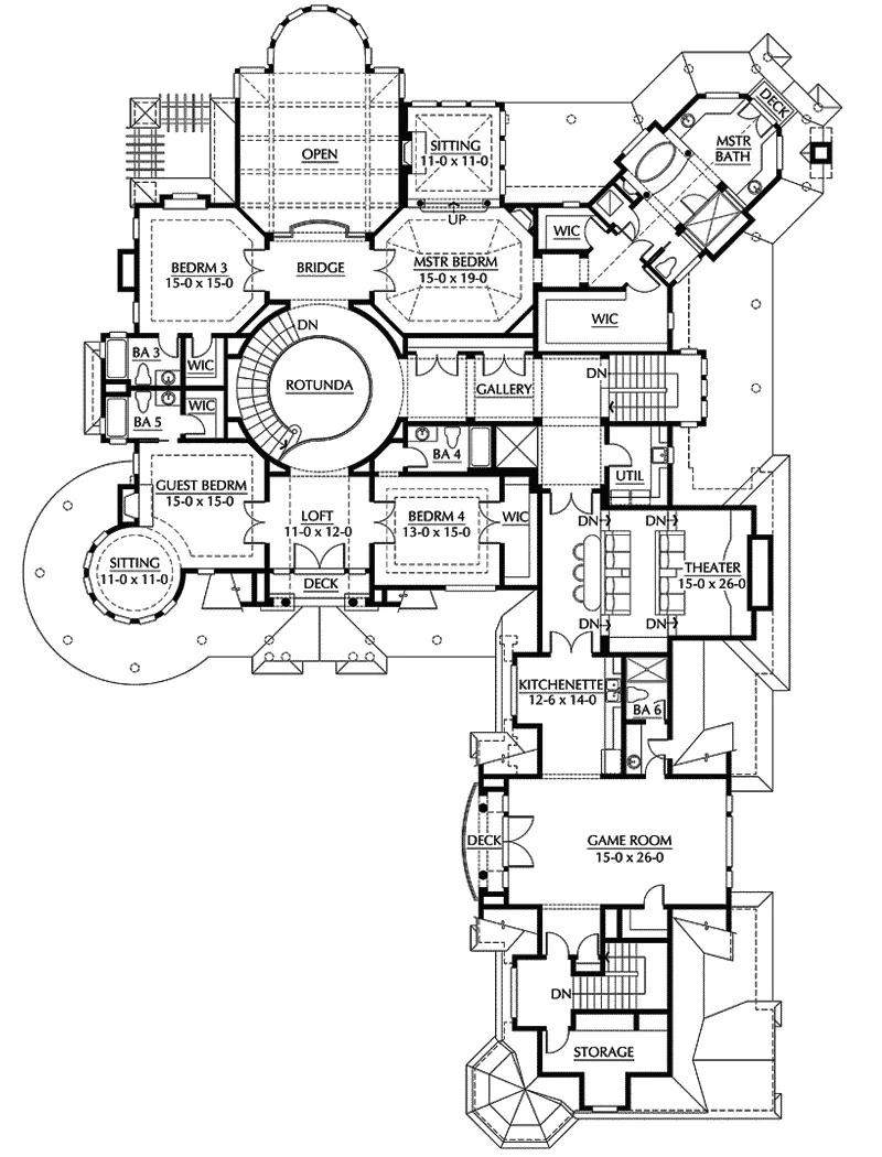 Traditional House Plan Second Floor - Horton Manor Luxury Home 071S-0001 - Search House Plans and More