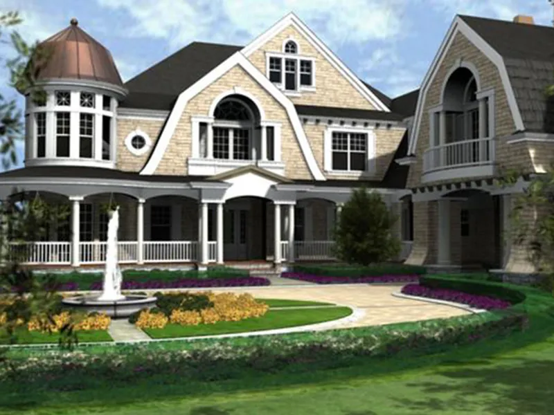 Shingle House Plan Front Image - Horton Manor Luxury Home 071S-0001 - Search House Plans and More